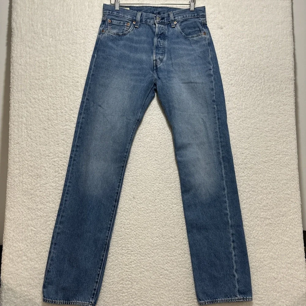 Levi's Strauss‎ 501 Original Straight Regular Light Blue Men's Denim Jeans Sz 32